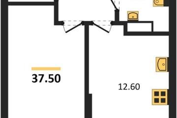 Фото №1: 1-комнатная квартира 37 м², 9/19 эт. - Краснодар, мкр. Догма Парк,