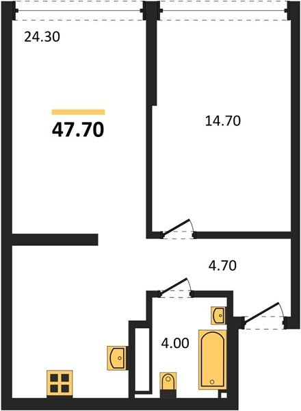 Фото №1: 1-комнатная квартира 47&nbsp;м², 18/19&nbsp;эт. - Краснодар, Прикубанский внутригородской округ, мкр. Догма Парк