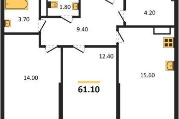 Фото №1: 2-комнатная квартира 61 м², 19/19 эт. - Краснодар, мкр. Догма Парк,