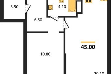Фото №1: 1-комнатная квартира 45 м², 8/19 эт. - Краснодар, мкр. Догма Парк,