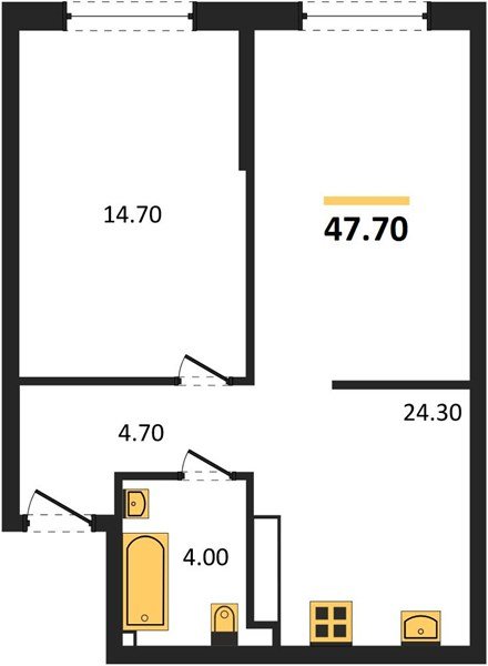 Фото №1: 1-комнатная квартира 47&nbsp;м², 17/19&nbsp;эт. - Краснодар, Прикубанский внутригородской округ, мкр. Догма Парк
