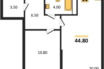 Фото №1: 1-комнатная квартира 44 м², 11/19 эт. - Краснодар, мкр. Догма Парк,