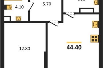 Фото №1: 1-комнатная квартира 44 м², 5/19 эт. - Краснодар, мкр. Догма Парк,