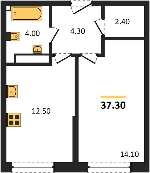 Фото №1: 1-комнатная квартира 37&nbsp;м², 15/19&nbsp;эт. - Краснодар, Прикубанский внутригородской округ, мкр. Догма Парк