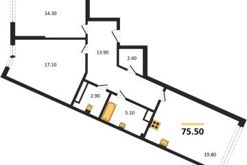 Фото №1: 2-комнатная квартира 73 м², 19/19 эт. - Краснодар, мкр. Догма Парк,