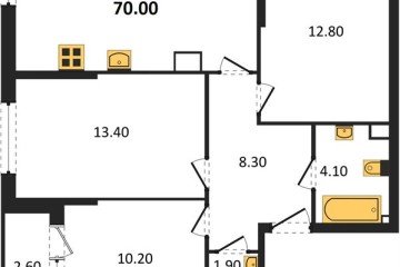 Фото №1: 3-комнатная квартира 70 м², 3/16 эт. - Краснодар, мкр. Догма Парк,