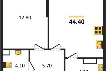 Фото №1: 1-комнатная квартира 44 м², 6/16 эт. - Краснодар, мкр. Догма Парк,