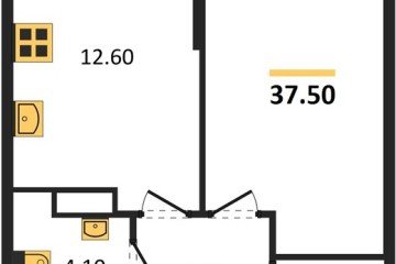Фото №1: 1-комнатная квартира 37 м², 7/16 эт. - Краснодар, мкр. Догма Парк,