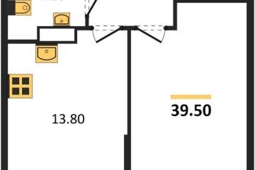 Фото №1: 1-комнатная квартира 39 м², 4/16 эт. - Краснодар, мкр. Догма Парк,
