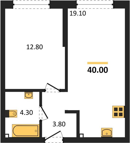 Фото №1: 1-комнатная квартира 40&nbsp;м², 2/16&nbsp;эт. - Краснодар, Прикубанский внутригородской округ, мкр. Догма Парк