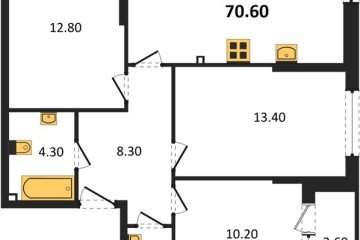 Фото №1: 3-комнатная квартира 70 м², 2/16 эт. - Краснодар, мкр. Догма Парк,