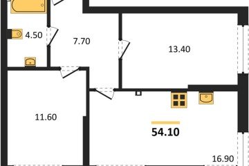 Фото №1: 2-комнатная квартира 54 м², 2/16 эт. - Краснодар, мкр. Догма Парк,