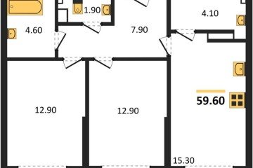 Фото №1: 2-комнатная квартира 59 м², 8/16 эт. - Краснодар, мкр. Догма Парк,