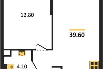 Фото №1: 1-комнатная квартира 39 м², 4/16 эт. - Краснодар, мкр. Догма Парк,
