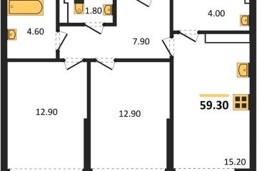 Фото №1: 2-комнатная квартира 59 м², 10/16 эт. - Краснодар, мкр. Догма Парк,