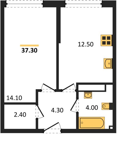 Фото №1: 1-комнатная квартира 37&nbsp;м², 13/16&nbsp;эт. - Краснодар, Прикубанский внутригородской округ, мкр. Догма Парк