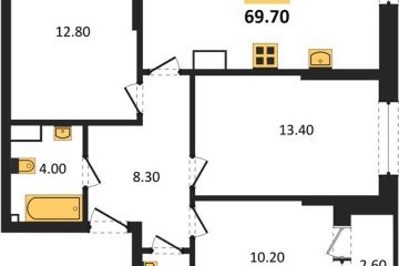 Фото №1: 3-комнатная квартира 69 м², 10/16 эт. - Краснодар, мкр. Догма Парк,