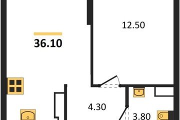 Фото №1: 1-комнатная квартира 36 м², 15/16 эт. - Краснодар, мкр. Догма Парк,