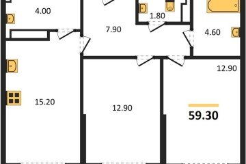 Фото №1: 2-комнатная квартира 59 м², 14/16 эт. - Краснодар, мкр. Догма Парк,