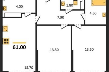 Фото №1: 2-комнатная квартира 61 м², 16/16 эт. - Краснодар, мкр. Догма Парк,