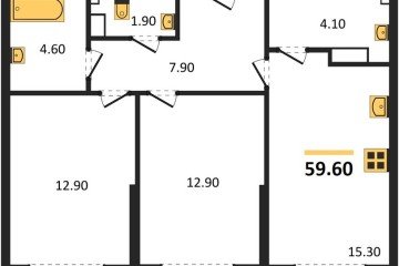 Фото №1: 2-комнатная квартира 59 м², 9/16 эт. - Краснодар, мкр. Догма Парк,