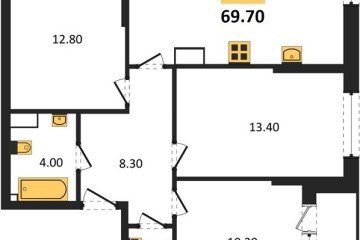 Фото №1: 3-комнатная квартира 69 м², 13/16 эт. - Краснодар, мкр. Догма Парк,