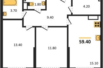 Фото №1: 2-комнатная квартира 59 м², 12/16 эт. - Краснодар, мкр. Догма Парк,