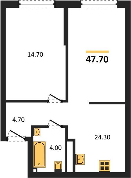 Фото №1: 1-комнатная квартира 47&nbsp;м², 13/16&nbsp;эт. - Краснодар, Прикубанский внутригородской округ, мкр. Догма Парк