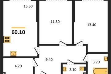 Фото №1: 2-комнатная квартира 60 м², 2/19 эт. - Краснодар, мкр. Догма Парк,