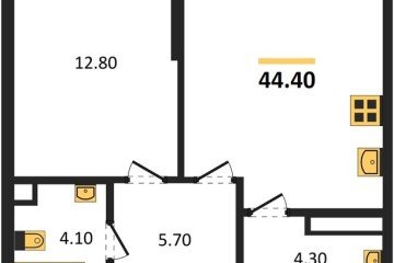Фото №1: 1-комнатная квартира 44 м², 3/19 эт. - Краснодар, мкр. Догма Парк,