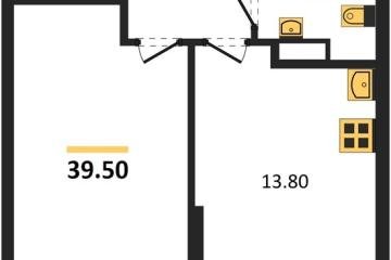 Фото №1: 1-комнатная квартира 39 м², 8/19 эт. - Краснодар, мкр. Догма Парк,