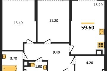 Фото №1: 2-комнатная квартира 59 м², 9/19 эт. - Краснодар, мкр. Догма Парк,