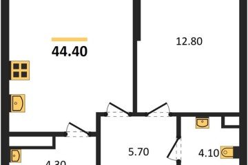 Фото №1: 1-комнатная квартира 44 м², 4/19 эт. - Краснодар, мкр. Догма Парк,