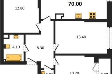 Фото №1: 3-комнатная квартира 70 м², 4/19 эт. - Краснодар, мкр. Догма Парк,