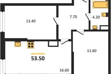 Фото №1: 2-комнатная квартира 53 м², 10/19 эт. - Краснодар, мкр. Догма Парк,