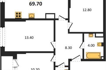 Фото №1: 3-комнатная квартира 69 м², 16/19 эт. - Краснодар, мкр. Догма Парк,
