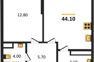 Фото №1: 1-комнатная квартира 44 м², 11/19 эт. - Краснодар, мкр. Догма Парк,