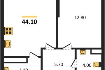 Фото №1: 1-комнатная квартира 44 м², 15/19 эт. - Краснодар, мкр. Догма Парк,