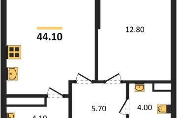 Фото №1: 1-комнатная квартира 44 м², 18/19 эт. - Краснодар, мкр. Догма Парк,
