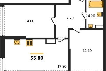 Фото №1: 2-комнатная квартира 55 м², 19/19 эт. - Краснодар, мкр. Догма Парк,