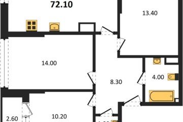 Фото №1: 3-комнатная квартира 72 м², 19/19 эт. - Краснодар, мкр. Догма Парк,