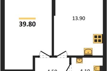 Фото №1: 1-комнатная квартира 39 м², 2/16 эт. - Краснодар, мкр. Догма Парк,