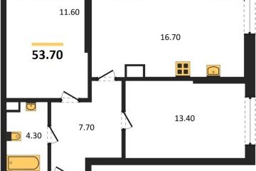 Фото №1: 2-комнатная квартира 53 м², 6/16 эт. - Краснодар, мкр. Догма Парк,