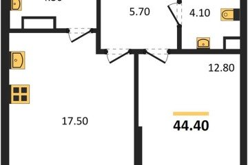 Фото №1: 1-комнатная квартира 44 м², 5/16 эт. - Краснодар, мкр. Догма Парк,