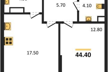 Фото №1: 1-комнатная квартира 44 м², 6/16 эт. - Краснодар, мкр. Догма Парк,
