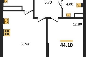 Фото №1: 1-комнатная квартира 44 м², 10/16 эт. - Краснодар, мкр. Догма Парк,