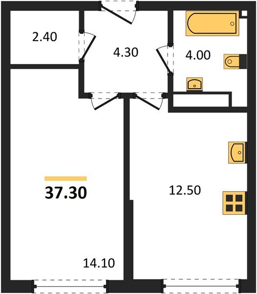 Фото №1: 1-комнатная квартира 37&nbsp;м², 12/16&nbsp;эт. - Краснодар, Прикубанский внутригородской округ, мкр. Догма Парк
