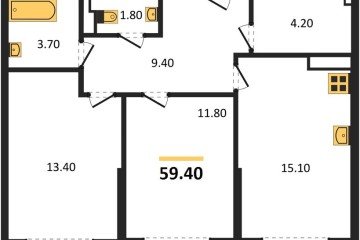 Фото №1: 2-комнатная квартира 59 м², 13/16 эт. - Краснодар, мкр. Догма Парк,