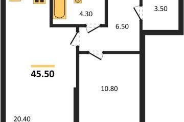 Фото №1: 1-комнатная квартира 45 м², 2/16 эт. - Краснодар, мкр. Догма Парк,