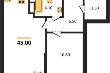 Фото №1: 1-комнатная квартира 45 м², 3/16 эт. - Краснодар, мкр. Догма Парк,